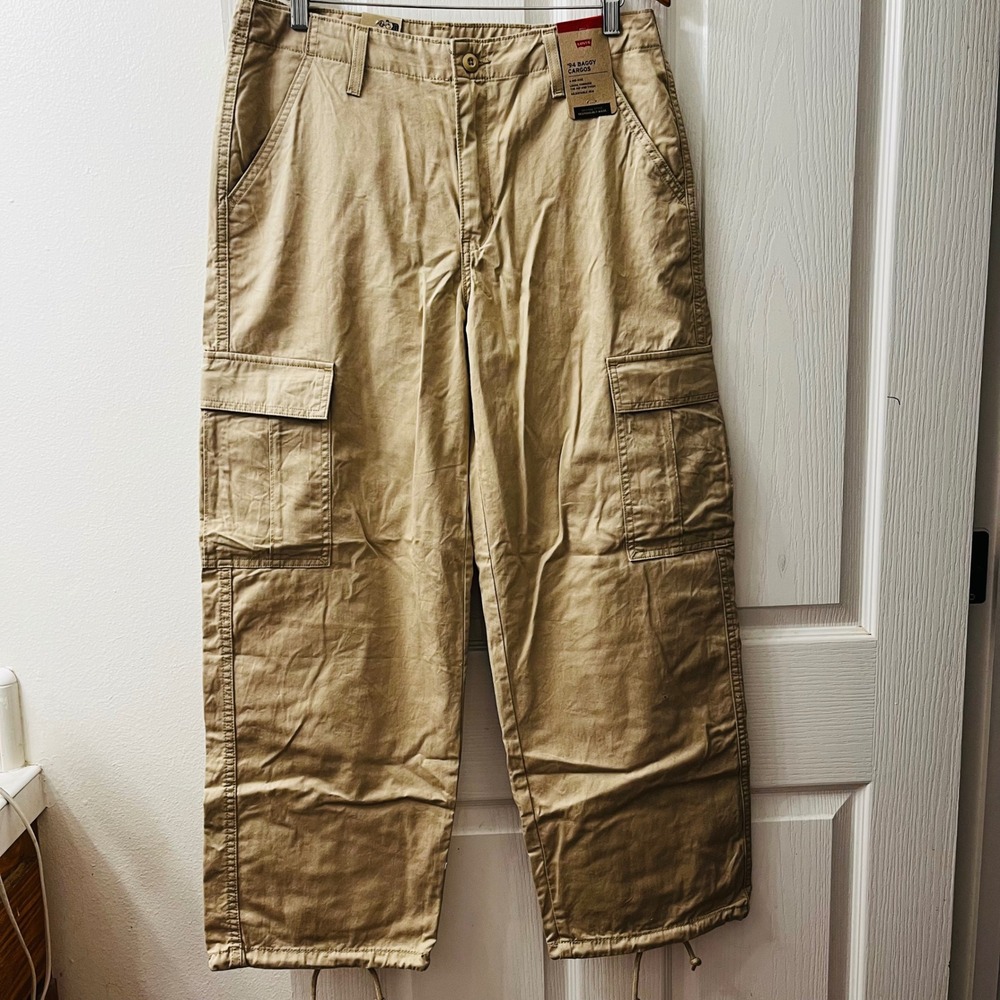 Levis '94 Baggy Cargo Womens 30x30 Safari Tan Mid Rise Loose Fit A47070016